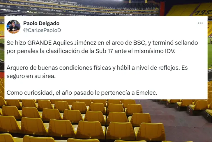 Curiosidades de Aquiles Jiménez en las inferiores de Barcelona SC