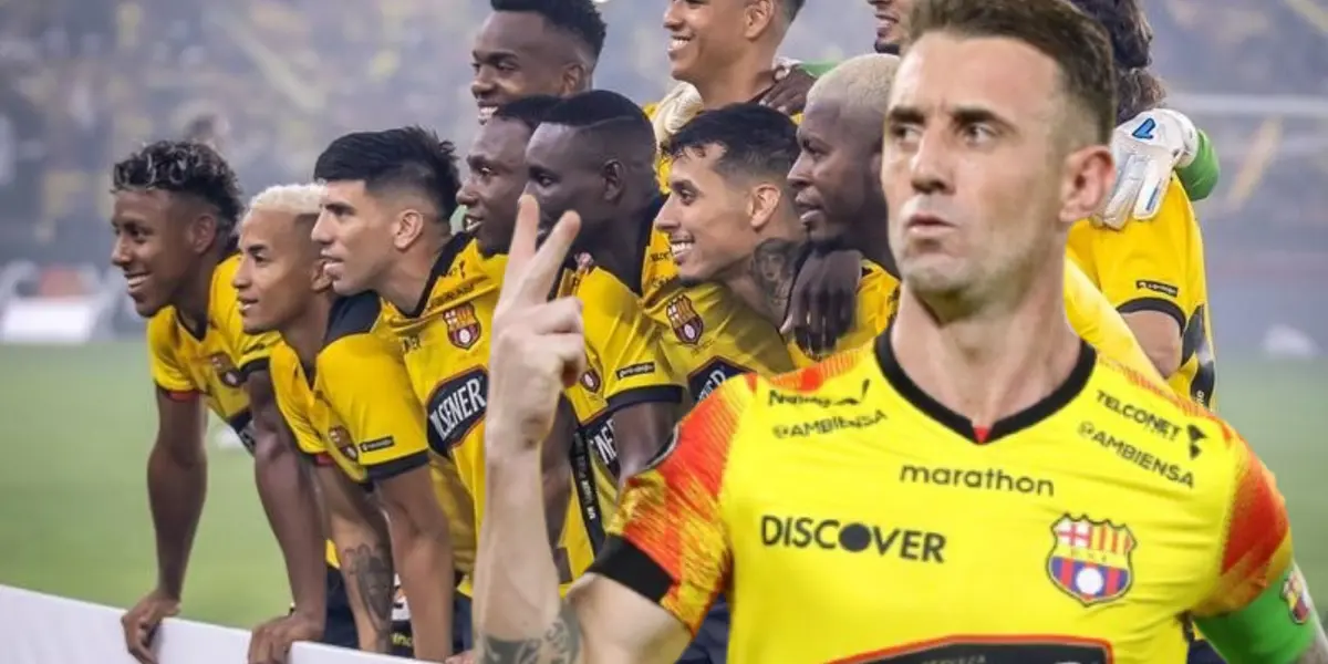 Damián Díaz y equipo de Barcelona SC