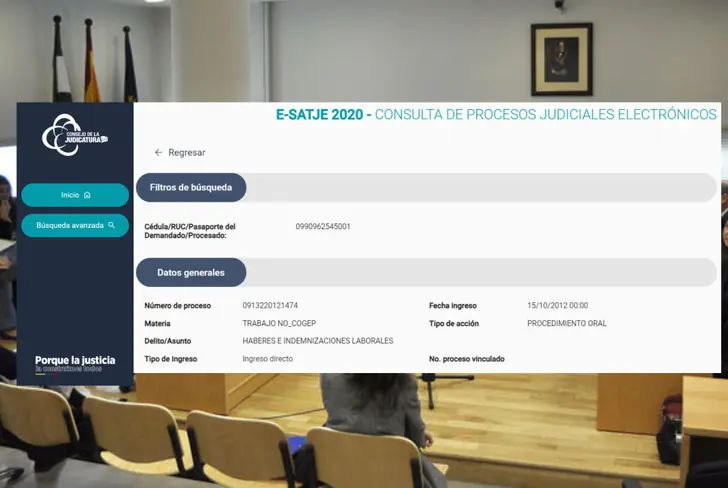 Juicio contra Barcelona SC por Ordoñez Paz Alex Adolfo (Foto tomada de: Consejo de la Judicatura)