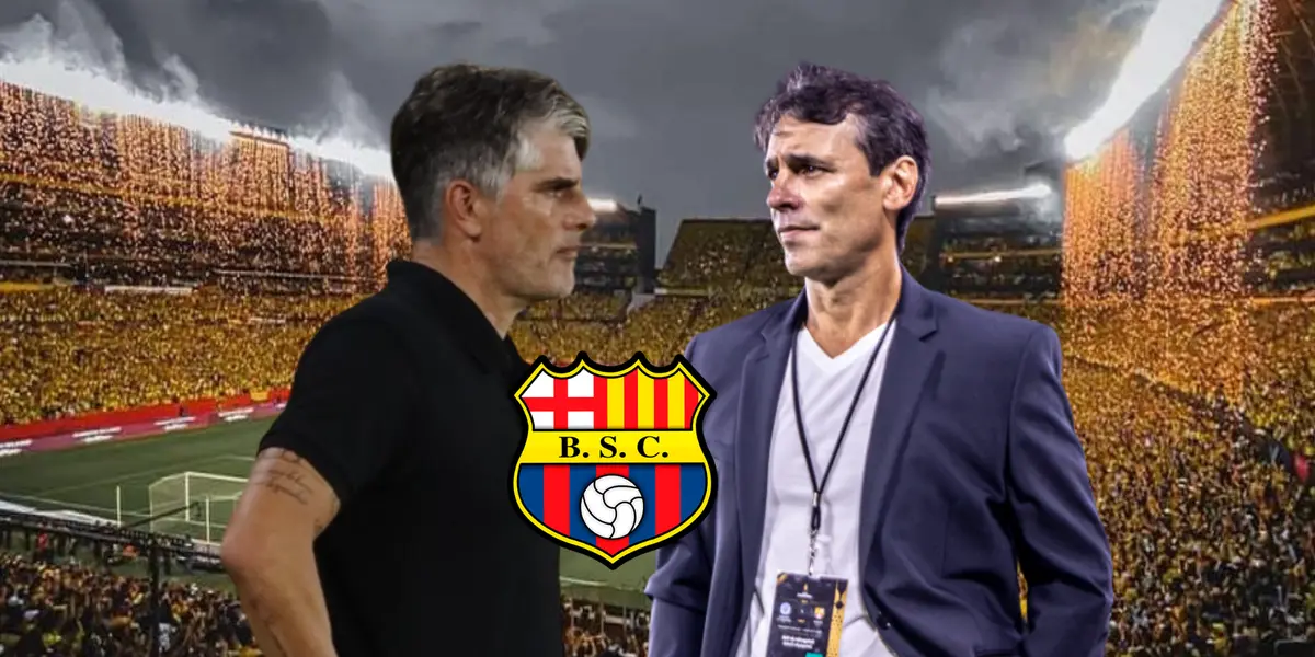 Diego López y Fabián Bustos entrenadores de Barcelona SC