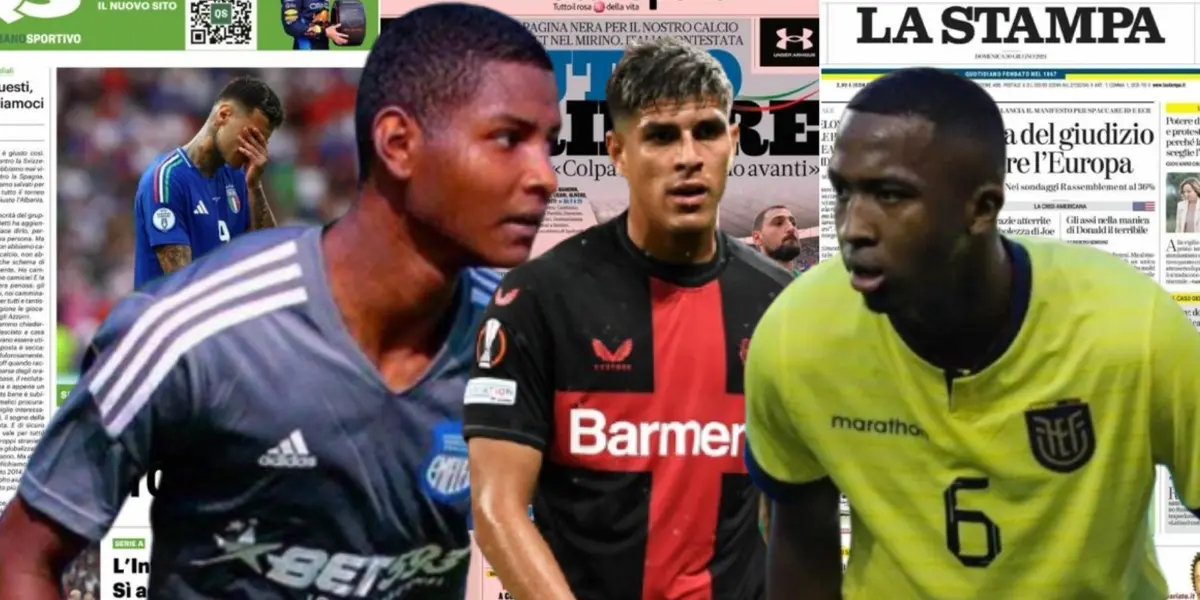 Diogo Bagüi, Piero Hincapié y William Pacho 