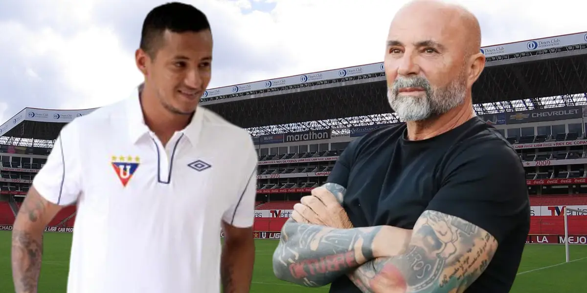 Eduardo Morante y Jorge Sampaoli (Foto tomada de: Wikipedia/Liga de Quito/Tiempo)