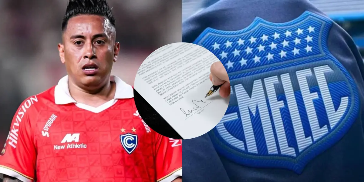 El jugador que llegó a Guayaquil para firmar con Emelec, mientras Christian Cueva sigue en Perú
