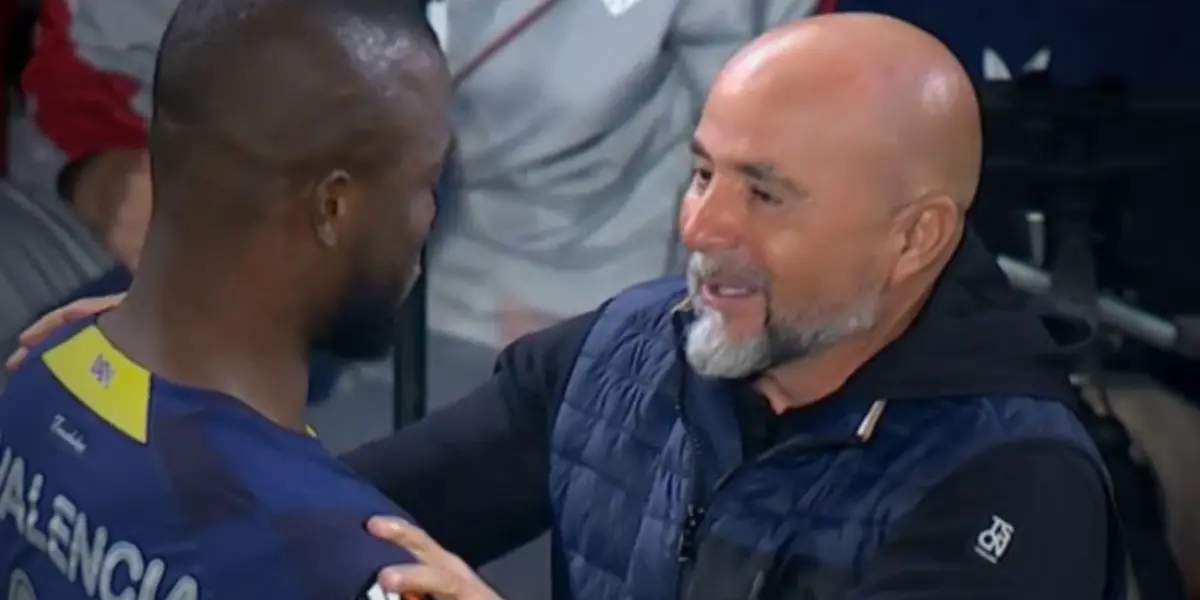 Enner Valencia se volvió a ver con Jorge Sampaoli luego de 13 años, cuando lo dirigía en Emelec