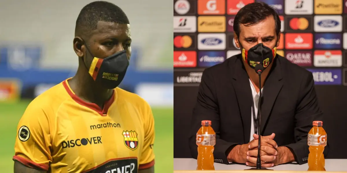Fabián Bustos hizo entrar hasta a Sergio López en Barcelona SC pero mantuvo en la banca a Gabriel Cortez quien se lamentó ante la derrota que sufrieron contra Flamengo en el Maracaná