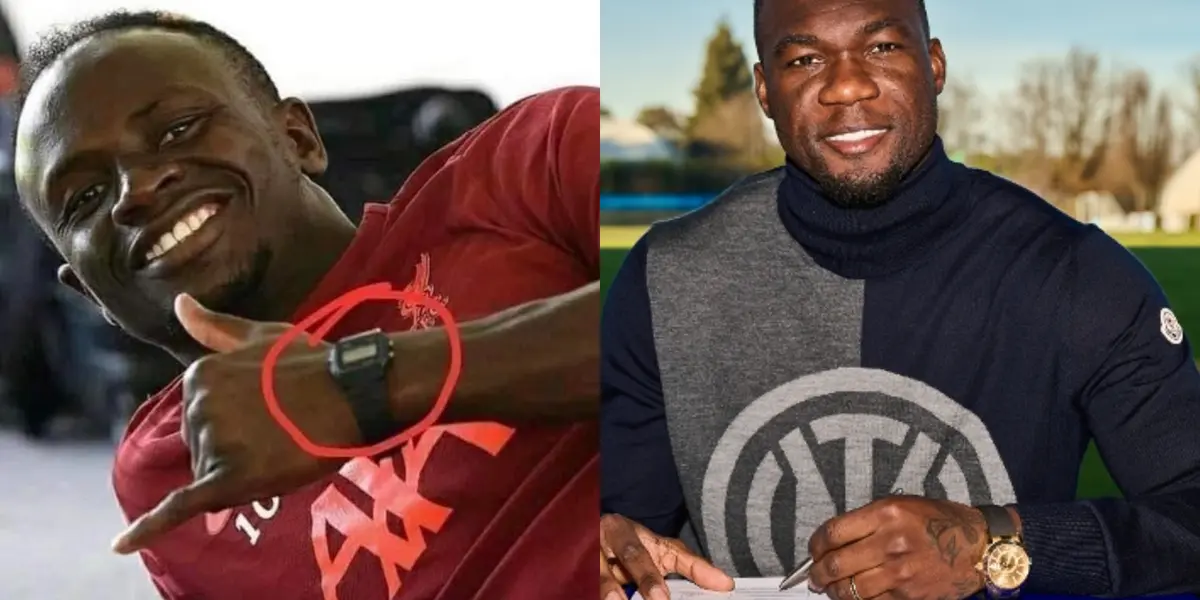 Felipe Caicedo se ha gastado miles de dólares en cosas ostentosas como un reloj caro, en cambio Sadio Mané tiene uno más modesto