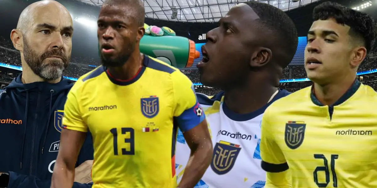 Félix Sánchez, Enner Valencia, Kendry Páez y Moisés Ramírez (Foto tomada de: Diario AS/CNN/La Tri/El Universo)