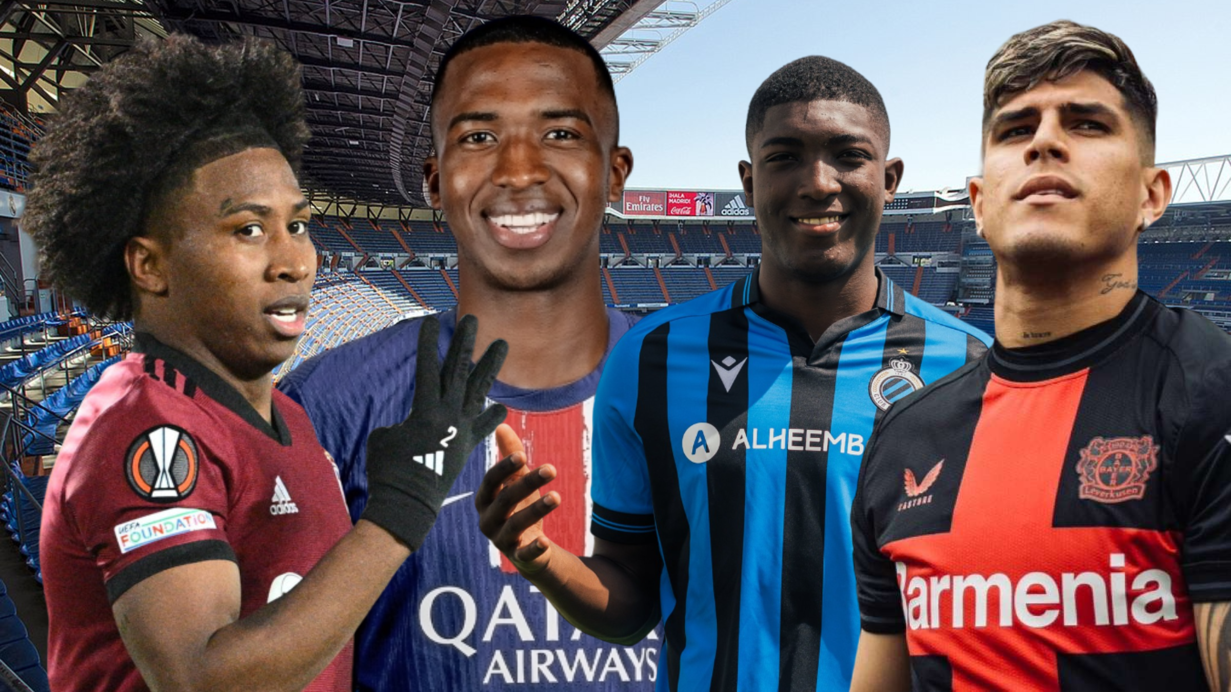 (Foto tomada de: Wikipedia/PSG/Bayer Leverkusen/Brujas/Transfermarkt)