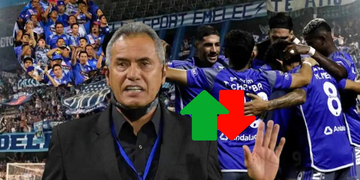 Hernán Torres despidiéndose, jugadores de Emelec, hinchas. Foto tomada de: Emelec/API