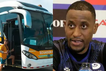 Jaime Ayoví, junto al resto de sus compañeros tuvieron que viajar en un pequeño bus del cual reaccionó el delantero, pero conoce como le recompensaron junto a sus compañeros