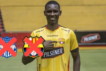 Janner Corozo con la camiseta del Barcelona SC. 