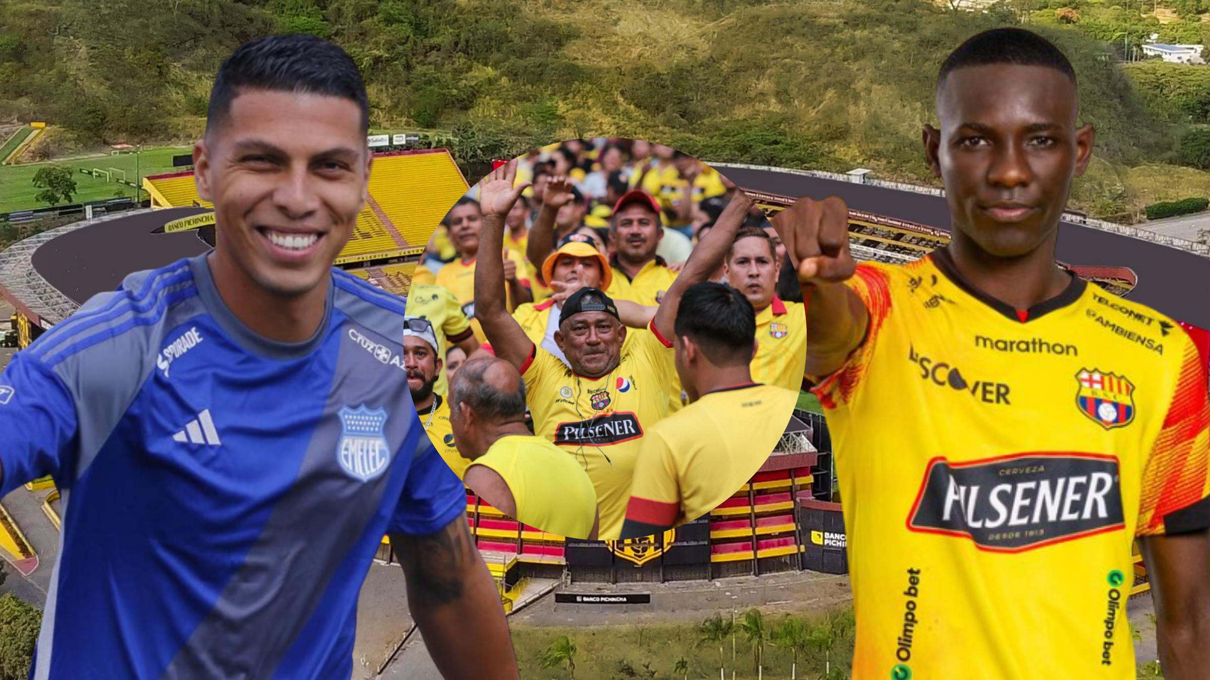 Janner Corozo y Luis Fernando León (Foto tomada de: Barcelona SC/Janner Corozo/Emelec)