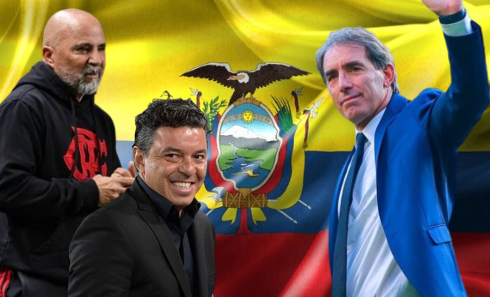 Jorge Samapaoli, Marcelo Gallardo, Guillermo Almada. FOTO: Ovación/Soy de River/ ESPN