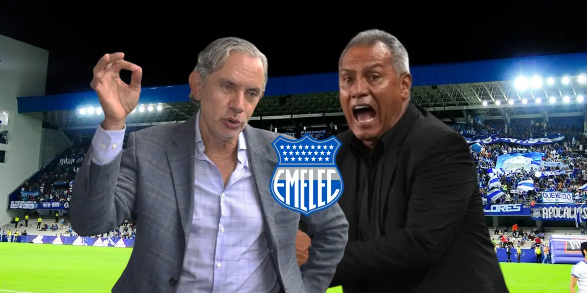 Jose Pileggi enojado, Hernán Torres gritando. Foto tomada de: EL Universo/Emelec