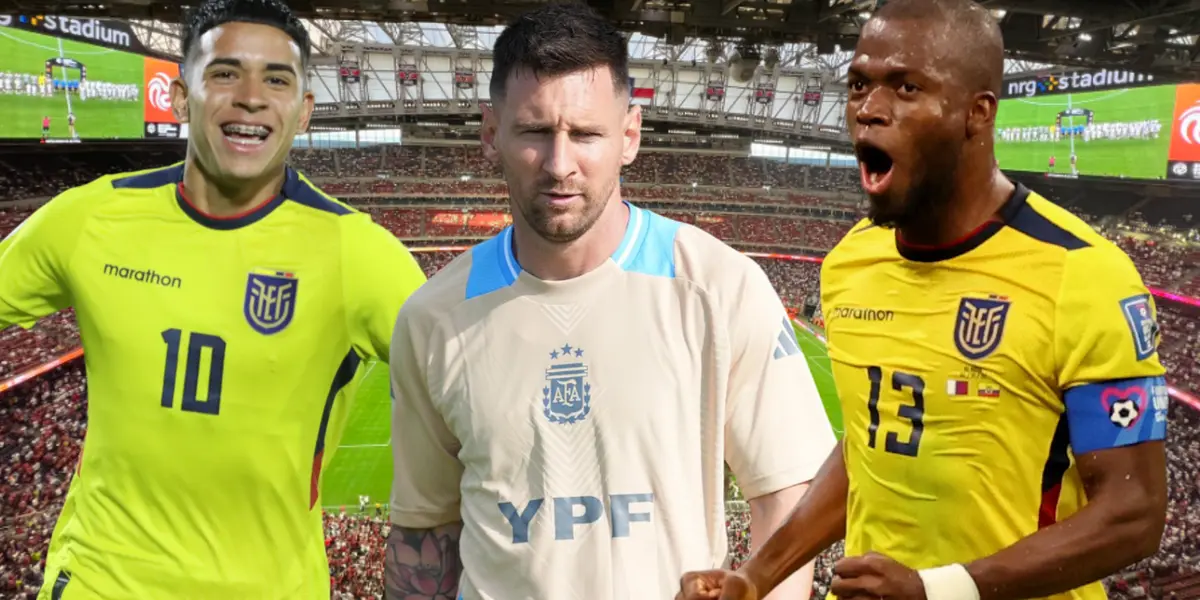 kendry Páez, Lionel Messi y Enner Valencia (Foto tomada de: Selección Argentina/AFA/Primicias/API)