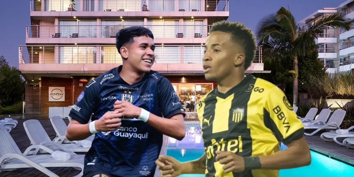 Kendry Páez y Byron Castillo en el hotel de concentración de IDV