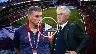 Luis Fernando Suárez, Carlo Ancelotti. Foto tomada de: SACB Sport/Cuenta de X Jorge Baldeón Medina