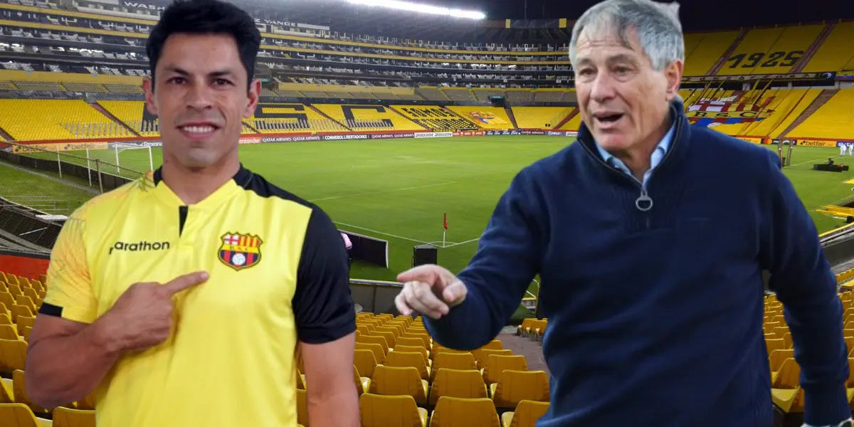 Matías Oyola y Ariel Holan en el Estadio Monumental (Foto tomada de: La Hora/WEB/Primicias)