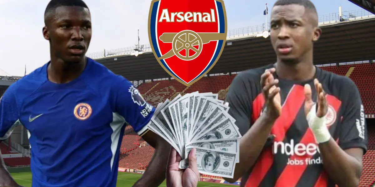 Moisés Caicedo con William Pacho en el Arsenal Stadium (Foto tomada de: Wikipedia/Metro/Web)