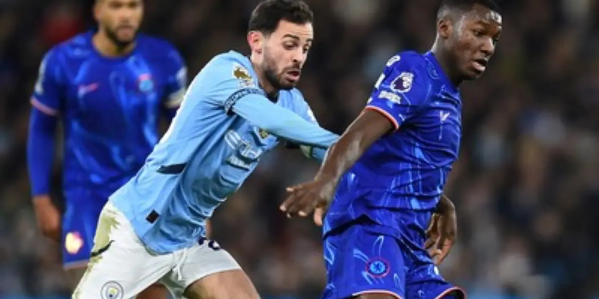 Moisés Caicedo contra Manchester City / Foto tomada de: Diario Olé