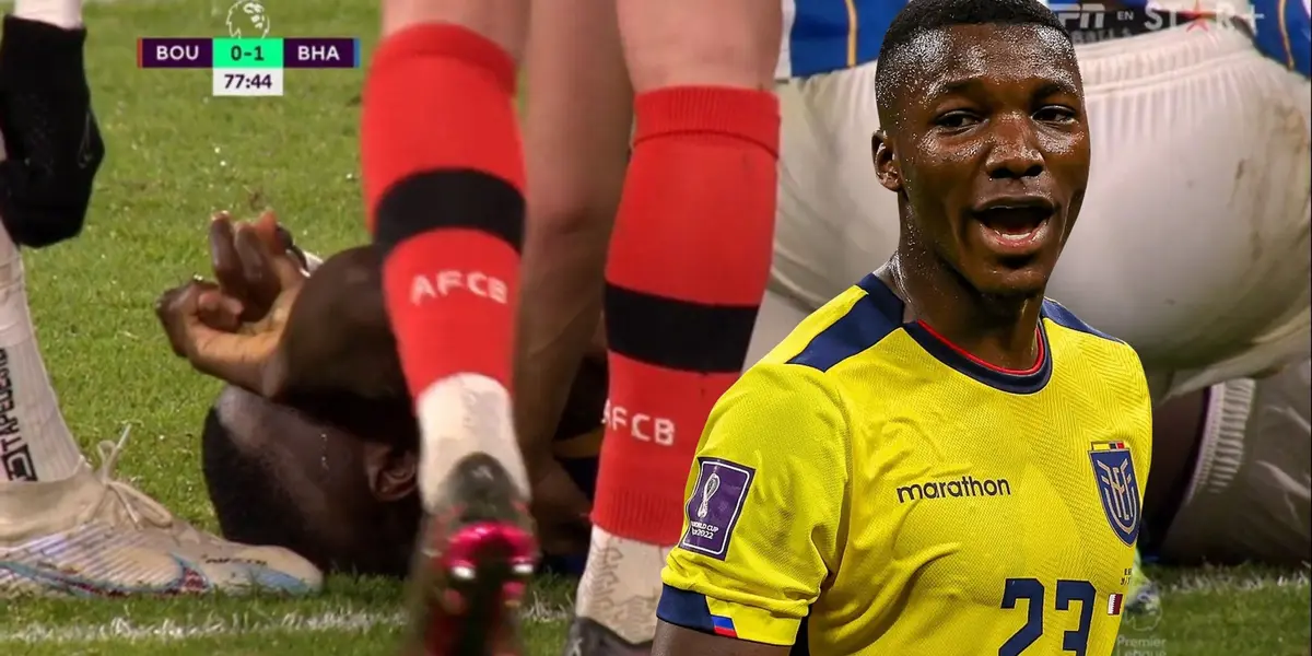 Moisés Caicedo sufrió una dura entrada en el partido contra el Bournemouth