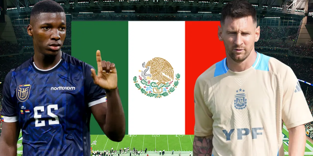 Moisés Caicedo y Lionel Messi (Foto tomada de: Musco/AFA/La Tri/Vinilo)