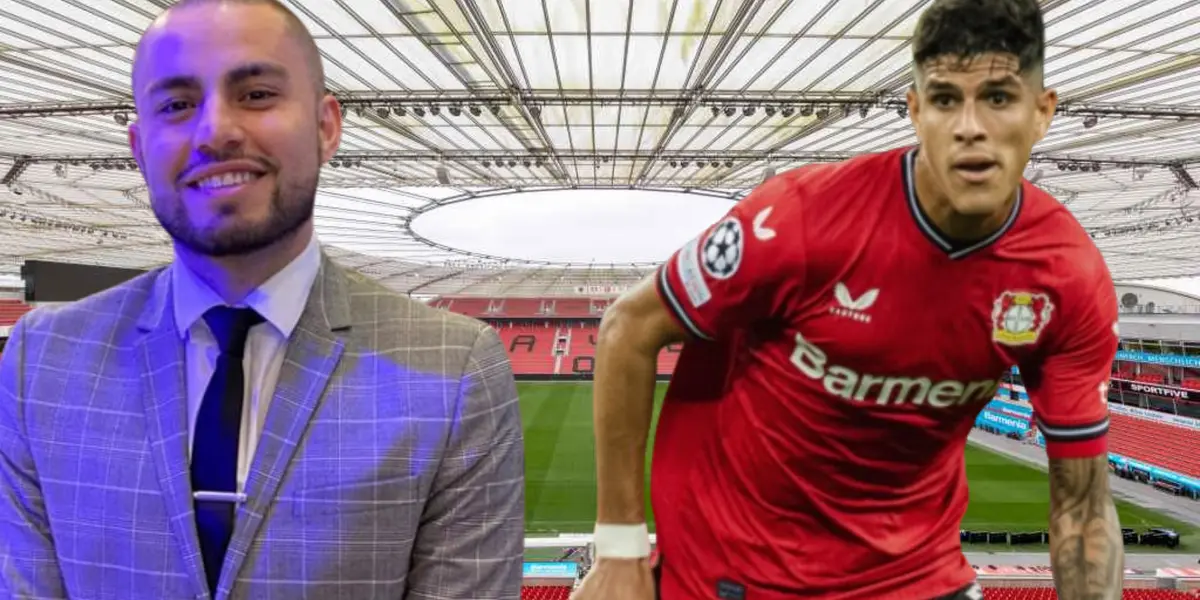 Samuel Vargas con Piero hincapié en el BayArena (Foto tomada de: Inavate/Extra/Línea d4)