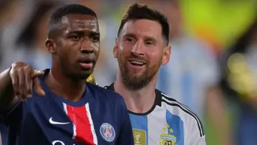 Willian Pacho y Lionel Messi 